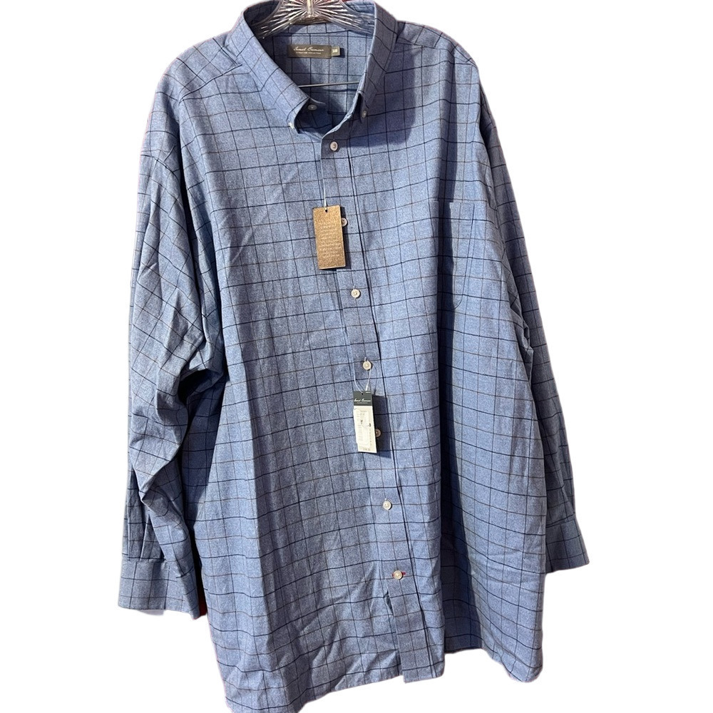 Daniel Cremieux Blue Plaid Casual Soft Cotton Big Man Shirt 3X